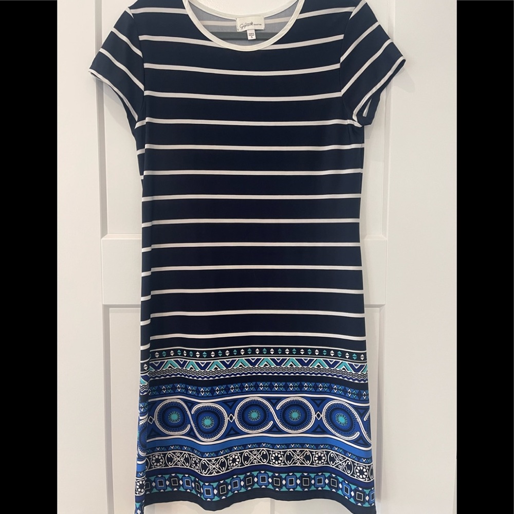 Jaclyn Smith navy blue dress